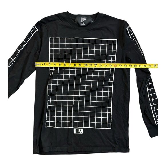 Rare HBA Hood By Air | XL | Black Grid Design Long Sleeve Shirt | Shayne Oliver - Picture 3 of 9